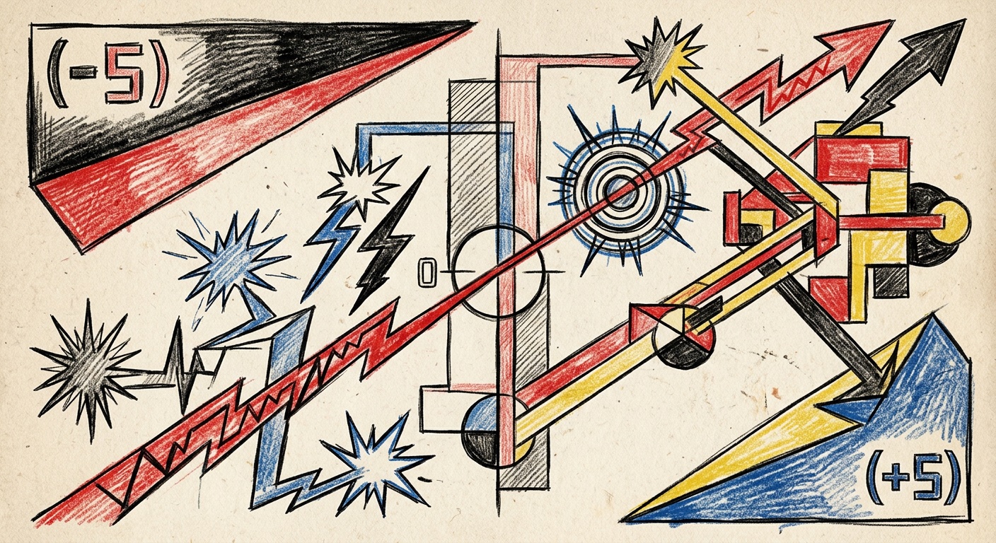 Generic Bipolar CV signal — Constructivist linocut illustration