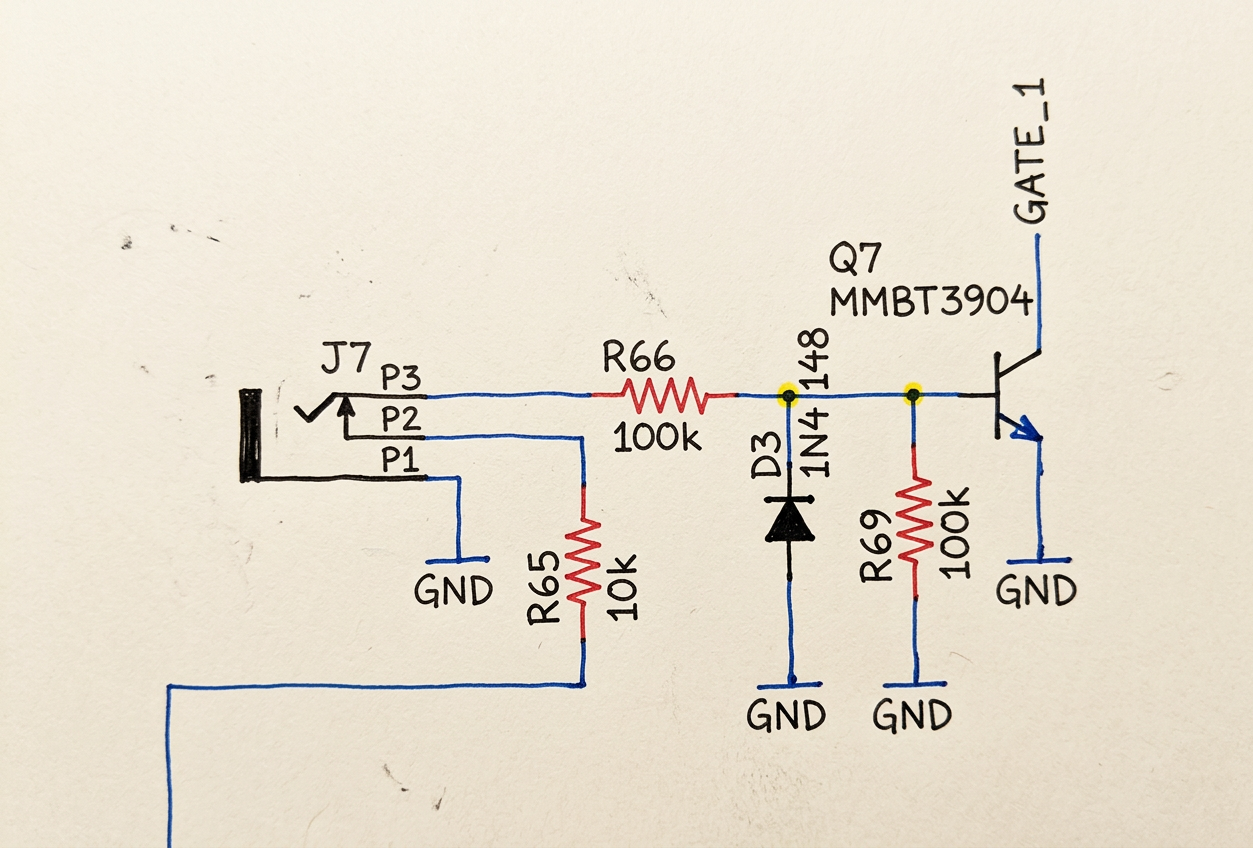 NPN transistor inverter circuit for gate/trigger input